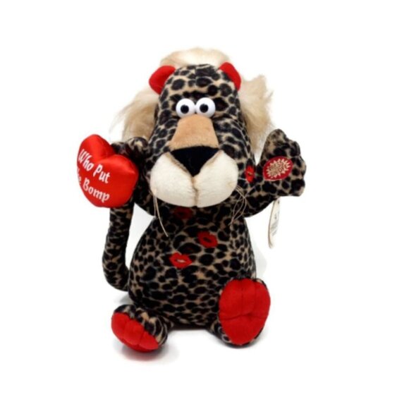 Dan Dee Valentines Plush Cheetah Leopard Animated Musical Who Put The Bomp Heart - Picture 1 of 11